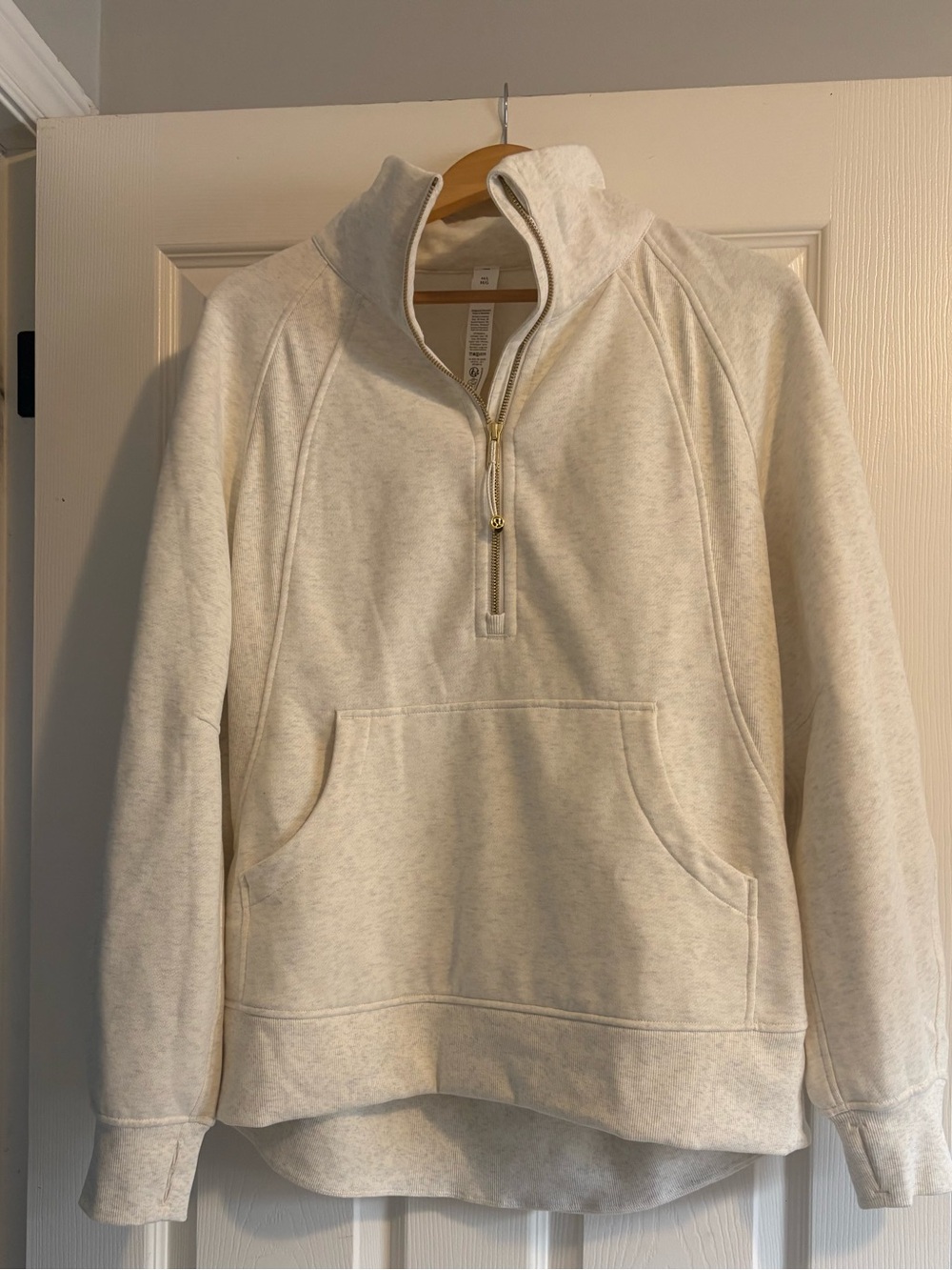 lululemon athletica Cream Half-Zip Cowl Pullover